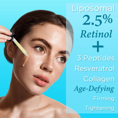 Retinol Serum on face cheek