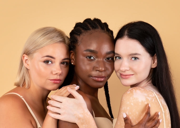 3 women with different skin color