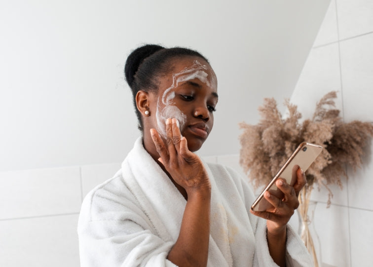women applying skincare